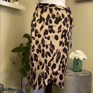 Satin Look Tie Side Skirt